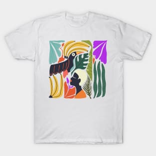 Tropical Abstract Toucan Print T-Shirt